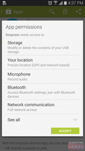 Change app permissions using Android Marshmallow