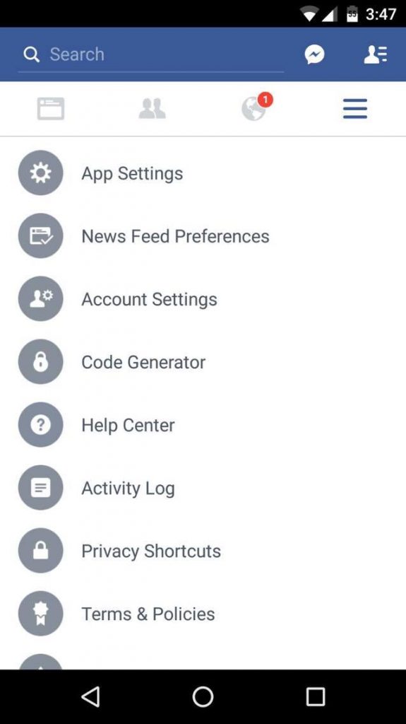 Logout from Facebook messenger Android