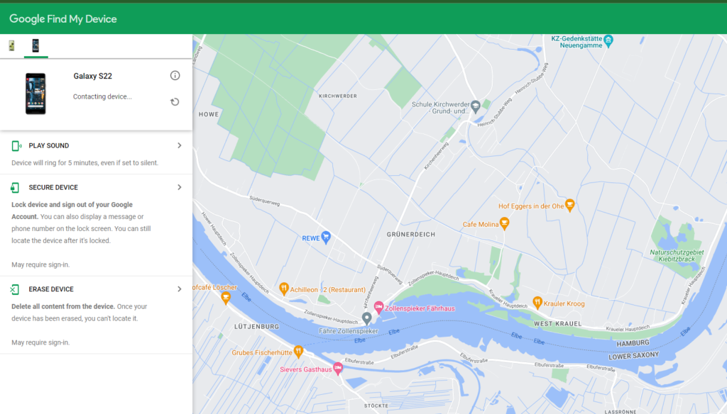 Locate Lost Galaxy S22