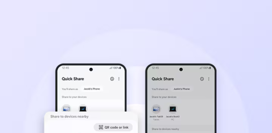 Samsung Quick Share to share data between samsung phones
